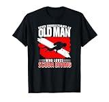 Never Underestimate An Old Man Diver Gift Diving T-Shirt
