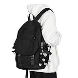 Casual Daypack Large upgraded version College Laptop Backpack for Men Women Water Resistant Lightweight School Bag Travel Rucksack Sports High Middle Bookbag girls Size L(Black)