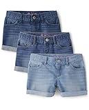 The Children's Place,Roll Cuff Shortie,Denim 3 Pack,10