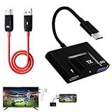 Wireless HDMI Transmitter and Receiver, Portable USB C to HDMI Wireless Sender Kit, Mirroring Small Screens to Big Screens, Supports Projecting YouTube/Netflix/Hulu and more Streaming, Plug and Play