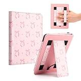 Pink Bow Case for 7" Kindle Paperwhite 2024 12th Generation/6.8" Paperwhite 11th Gen,Hand Strap Stand Cover Sleeve for Kindle Colorsoft Signature Edtion,2025 Cute Coquette Ereader Ebook Gifts