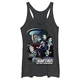 Fifth Sun Star Trek: The Next Generation Gen Poster Women's Fast Fashion Racerback Tank Top, Black Heather, Medium