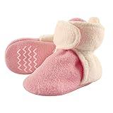 Hudson Baby Unisex-Baby Cozy Fleece Booties Slipper Sock, Light Pink Cream, 0-6 Months