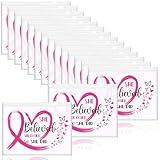 Jansun 50 Pcs Breast Cancer Awareness Make up Bag Pink Ribbon Cosmetic Bags Zipper Travel Toiletry Bag Breast Cancer Survivor Gifts for Woman Girls Charity