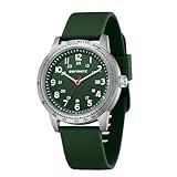 OXFANITE Men’s Watch Military Style Sporty Easy to Read Waterproof with Silicone Band Full Numerals Dial Analog Quartz Watches for Men 9102 Green