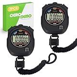 CeroDimo 2 Pack Multi-Function Digital Stopwatch Timer, Large Display with Date, Time, and Alarm, Ideal for Sports, Coaches, Fitness, and Referees