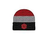 Dungeons and Dragons Game Striped Red Marled Embroidery Logo Knitted Beanie Hat for Winter