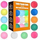 meizhouer Ping Pong Balls 12 Pack: 3 Star 40mm Colored Table Tennis Balls for Outdoor Practice Yard Party Kids Game Cat Toys(Pack of 12 - Multicolour)