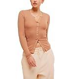 Free People Women's Going Places Cardi, Cafe Latte