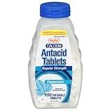 Rugby Regular Strength Antacid Chewable Tablets - Made with 500 mg of Calcium Carbonate - Peppermint Flavor - 150 Count