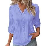Womens 3/4 Sleeve Tops Three Quarter Sleeve Tops Woman Elbow Sleeve Tops Women Amazon Fashion Womens Clothing 2025 Womens Clothes All Overstock+Deals+Clearance Spring+Sale+2025 Blue