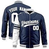 Custom Bomber Jackets Personalized Full-Zip Coat Varsity Baseball Jacket Stitched Letters & Number for Men