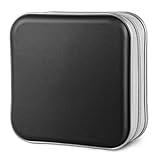 Siveit CD Case, 40 Capacity CD/DVD Case Holders Wallet Hard Plastic DVD Disc Cases Storage Binder for Car Home Office Travel (Black)