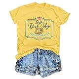 Jinluth Belle Princess Shirts for Women Book Lover Gifts Magic Kingdom T Shirts Belle's Book Shop Funny Graphic Tees Tops (Yellow,S)
