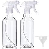 Plastic Spray Bottles (2-Pack, 16.9 Oz) Heavy Duty Spraying, Mist & Stream, Empty Water Sprayer Bottle for Cleaning Solutions, Essential Oils, Hair, Plants, BBQ, Dog Cat Behavior Correction (Clear)
