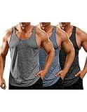 COOFANDY Mens Activewear Tank Tops Bodybuilding Y-Back Tank Tops Muscle Gym Fitness T-Shirts Stretchy Soft Tee