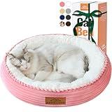 Zerbuger 20in Washable Cat Beds for Indoor Cats - Round Donut Pet Bed for Cats, Small Dogs, Puppy, Kitten - Anti-Slip Bottom, Calming Bed Gift - Pink