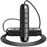 Jump Rope,Tangle-Free Rapid Speed Jump Rope with Ball Bearings for Men,Women and Kids,Adjustable Steel Skipping Rope with Ergonomic Foam Handles,A Ideal Equipment and Accessories for Workout,Fitness,Exercise,Home Gym,Slim Body