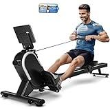 Rowing Machine, MOSUNY Magnetic Rowing Machines for Home 350 LB Weight Capacity, 16 Levels Resistance Row Machine with Dual Slide Rail, Bluetooth, App Compatible 2025