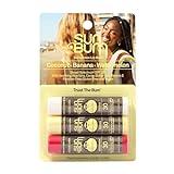 Sun Bum SPF 30 Sunscreen Lip Balm 3 Flavor Variety Pack - Coconut, Banana, Watermelon - Moisturizing Aloe Vera and Vitamin E - Vegan and Cruelty Free - UVA/UVB Lip Protection - 0.45 oz , 3 ct