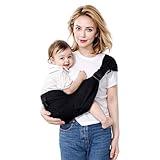 Baby Sling Carrier,Baby Carrier Newborn to Toddler Carrier Essentials Safety Non-Slip Baby Half Wrapped Sling Hip Holderr Carrying 8-35lbs(Black)