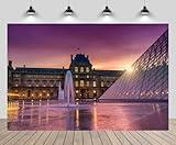 CHNYWORK 7ftx5ft French Paris Backdrop Louvre Museum with Louvre Pyramid at Evening Background Popular Tourist Destinations for Europe Travel Adults Wedding Portraits Photo Studio Props