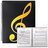 Pumtus Sheet Music Folder, 60 Pages Sheet Music Binder, Writable Spiral Choir Folder - Fits Letter Size 8.5 x 11.5 Inch / A4 - Music File Document Storage Folder for Band, Choirs, Musician, Performer