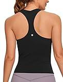 CRZ YOGA Butterluxe Racerback Workout Tank Tops for Women Tight Sleeveless Camisole Gym Athletic Yoga Shirts Black Small