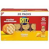 RITZ Cheese Sandwich Crackers, Lunch Snacks, 20 Snack Packs (6 Crackers Per Pack)