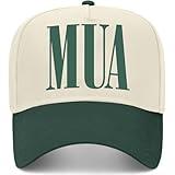 MUA Serif Vintage Trucker Hat | Makeup Artist | Premium Snapback Baseball Hat for Men & Women (US, Alpha, One Size, Green/Natural)