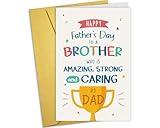 Nchigedy Happy Father's Day Card for Brothers, Brother Fathers Day Card from Sibling Cousin, To an Amazing Strong and Caring Brother