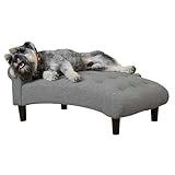 Paws & Purrs Modern 21" Pet Chaise Lounge Sofa for Small to Medium Dogs & Cats – Stylish Durable Dog Couch - Easy to Clean Bed, Gray