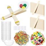 Foilswirl 24 Sets Stem DIY Catapult Craft Kit Craft Stick Catapults Kit for Educational and Learning Activities Camp Crafts Supplies (Colorful)