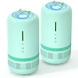 Air Purifiers for Home, 2 Pack H13 HEPA Air Purifier for Room up to 645ft², 360° Outlet, 99.97% Particle Capture for Home,Pet,Type-C Charging, Included Adapter, VF04, Green