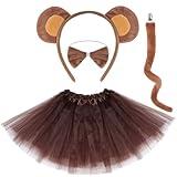 Dxhycc Monkey Costume Set Monkey Ears Headband Tail Bowtie Tutu-Halloween, Dress Up, Cosplay Accessory Kit