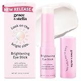 grace & stella Under Eye Brightener Balm Stick - Travel Essentials - Caffeine Eye Cream for Dark Circles, Puffiness, Wrinkles - Vegan Moisturizer Stick with Niacinamide, Hyaluronic Acid (0.13oz/3.5g)