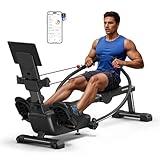 MERACH Sculls Rowing Machines for Home, Magnetic Rowing Machine with 16-Level, Simulate Real Row, Ultra-Quiet Rower, Free MERACH App and 1000+ Champion Coaching Course & Games