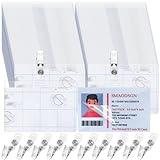 100 Pcs Business Card Laminating Sheets with Clips 2.9 * 3.4 Inch 10 Mil Id Badge Size Self-Sealing Laminating Pouches Fits Wallet ID Card Luggage Tags Government-Size Card for School Office