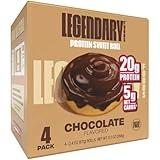 Legendary Foods 20g Protein Chocolate Sweet Roll - Premium High Protien Bars, Low Carb Meal Replacement Snack, Low Glycemic Index, Gluten Free Snacks - Zero Sugar, Keto and Diabetic Friendly 4-Pack