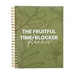 52-Weeks Undated, Time Blocking Planner, Increase Productivity and Improve Time Management, Set Annual & Monthly Goals, Hardcover, Wire Bound, Instructions on How to Time Block (Green Gloss)