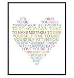 Affirmation Wall Decor - Motivational Gifts for Women - Inspirational Sayings - positive Affirmations for Girls, Teens Bedroom - Women’s empowerment Self-love Life Quotes - Motivation Inspiration Art