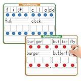 Aizweb Phonemic Awareness Dry Erase Board,9" x 12" Syllable Small Whiteboard,Speech Therapy Material Phonics Games, Letter Sound,Science Reading Manipulative,Preschool Kindergarten Classroom Must Have
