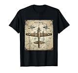 Retro War Plane WW2 Shirt Blueprint World War 2 T-Shirt