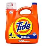 Tide Laundry Detergent Liquid, Original Scent, HE Compatible, 100 Loads, 132 fl oz, Tide Laundry Detergent, Liquid Laundry Detergent (Packaging May Vary)