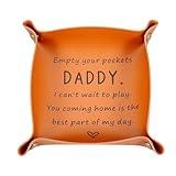 Dad Gifts from Daughter Son New Dad Gifts for Men First Fathers Day First Time Daddy Gift from Baby Girl Boy Husband Birthday Gift from Wife White Elephant Christmas Stocking Stuffers Leather Tray