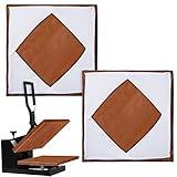 Zhengmy 2 Pcs Heat Press Cover Protector 15x15 Inch Non Stick High Temperature Reusable Heat Press Platen Wrap Cover for Protecting Sublimation Machine Projects Brown and White