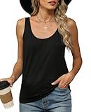 KevaMolly Basic Black Tank Top Woman UPF 50+ Casual Soft Scoop Neck Sleeveless Classic Fit Tops 2025 Outfits Clothes M