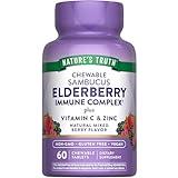 Nature's Truth Elderberry Immune Complex | 60 Chewable Tablets | Plus Vitamin C & Zinc | Mixed Berry | Vegan, Non-GMO, & Gluten Free Supplement