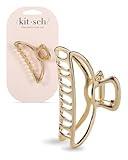 Kitsch Metal Hair Clips for Women - Durable & Elegant Metal Claw Clips, Perfect for Everyday Use & Special Occasions - Gold, 1 Pc