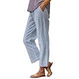 Black Linen Pants Women Day+Prime+Deals+Today+Big+Spring+Deals+2025+Sale+Lightning+Deals+of+Today+Prime+Deals+of+The+Day+Clearance+amaon Cotton Linen Pants for Women Trouser Blue #4 3X-Large